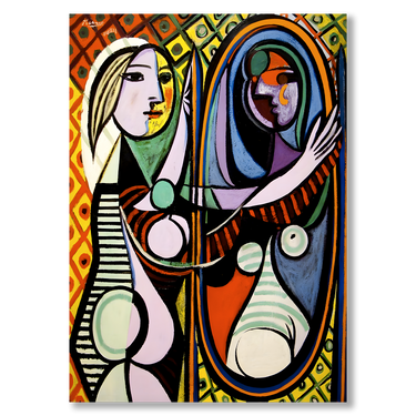 Ragazza allo specchio Picasso – Quadro su tela riproduzione d'arte donna verticale