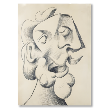 Tête d'homme Picasso – Quadro su tela riproduzione d'arte verticale