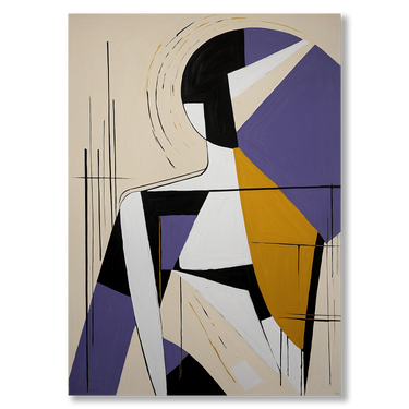 Tra viola e sole – Quadro su tela astratto moderno verticale