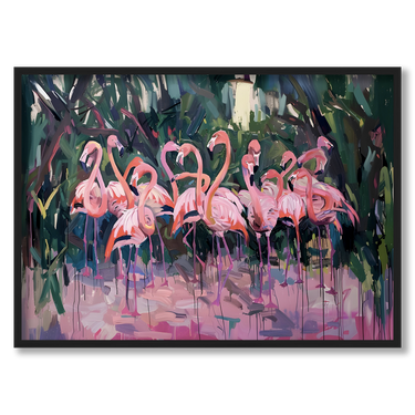 Tropico rosa – Quadro su tela animali orizzontale