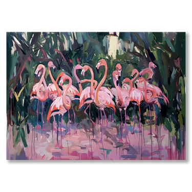 Tropico rosa – Quadro su tela animali orizzontale
