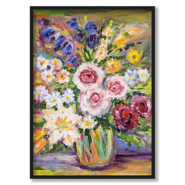 Vaso di fiori – Quadro su tela fiori verticale