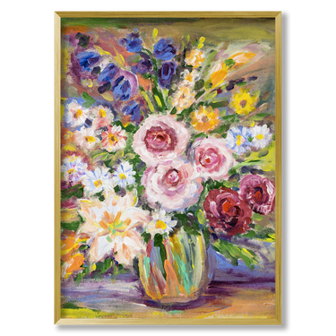 Vaso di fiori – Quadro su tela fiori verticale