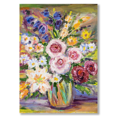 Vaso di fiori – Quadro su tela fiori verticale