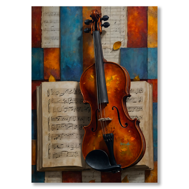 Violino magico – Quadro su tela astratto pop art moderno verticale